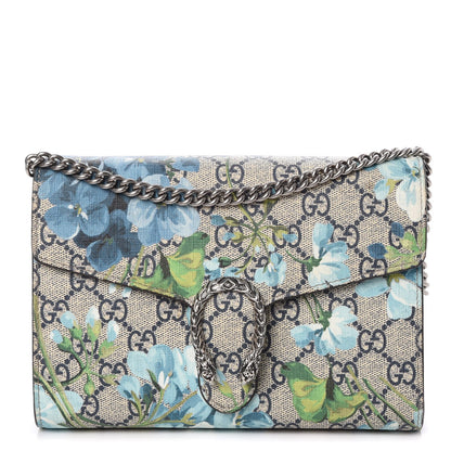Gucci GG Supreme Monogram Blooms Mini Dionysus Chain Wallet Beige Blue Navy Vintage Blue 1 of 8