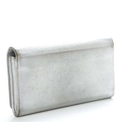 Chanel Lambskin Large CC Flap Wallet Silver 3 of 22