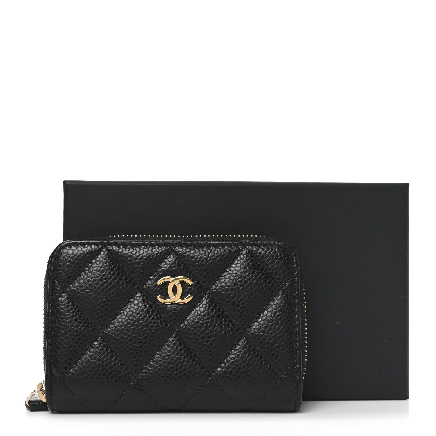 Chanel Caviar Quilted Zip Coin Purse Black 8 of 8