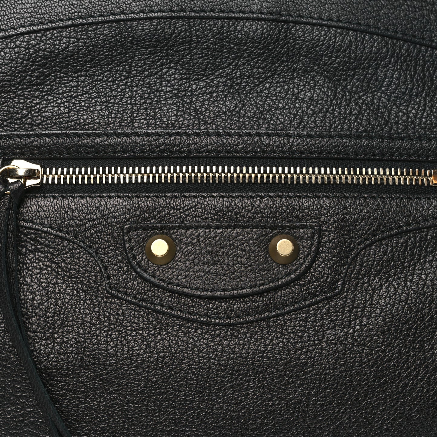 Chevre Classic Gold Hardware Premier Clutch Black
