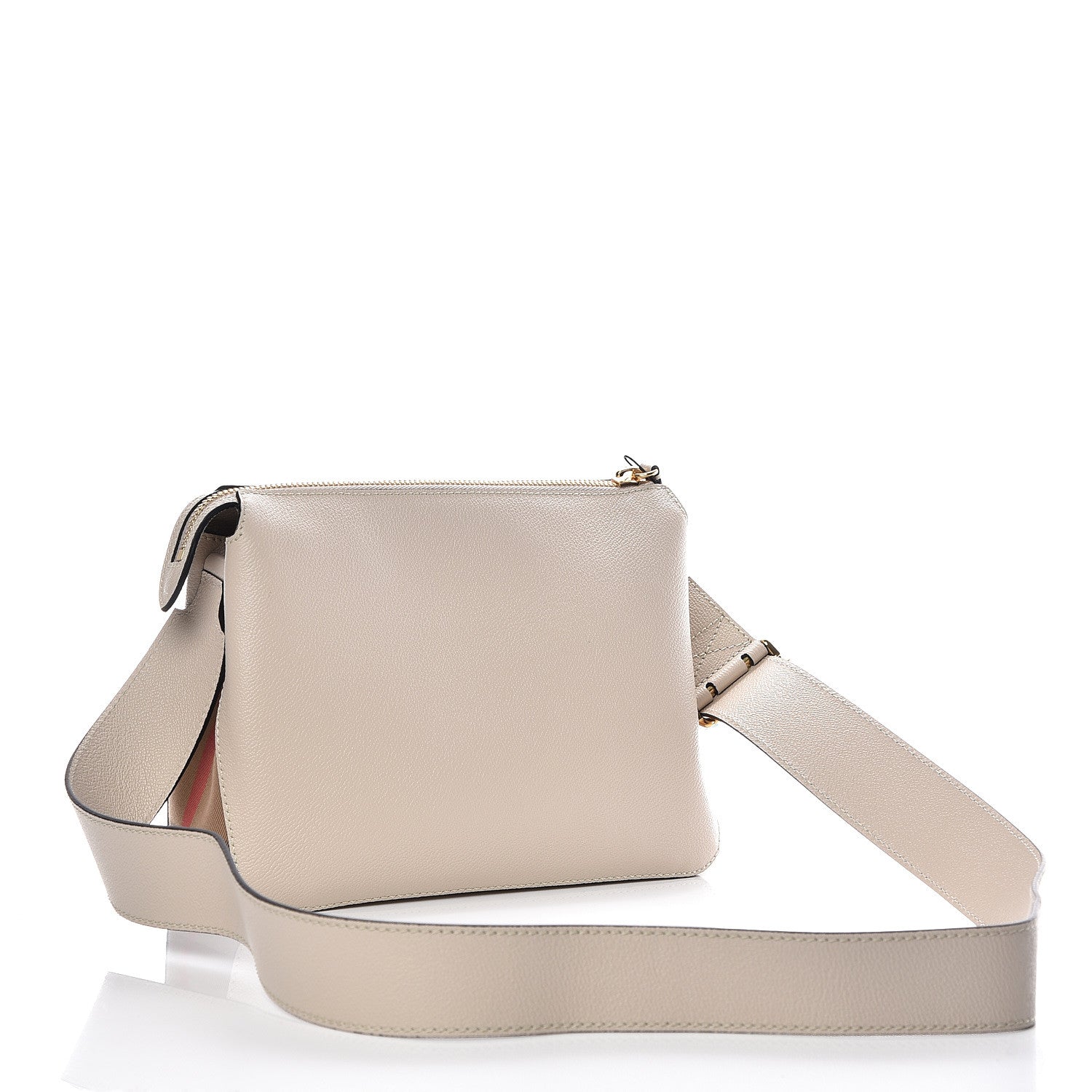Burberry Soft Grain Calfskin House Check Small Helmsley Crossbody Limestone 3 of 10