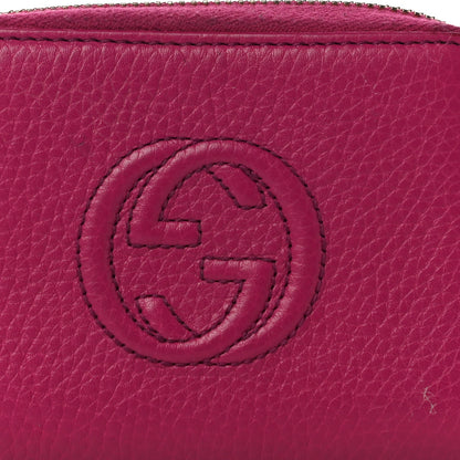 Gucci Pebbled Calfskin Soho Compact Disco Zip Around Wallet Bright Bougainvillea 7 of 9