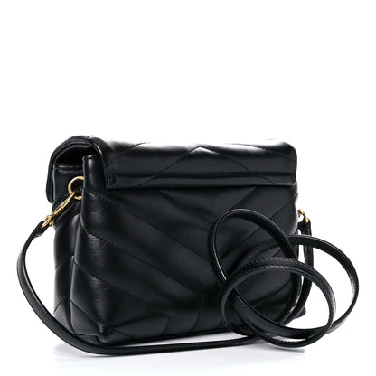 Saint Laurent Calfskin Y Quilted Monogram Toy Loulou Crossbody Bag Black 3 of 13