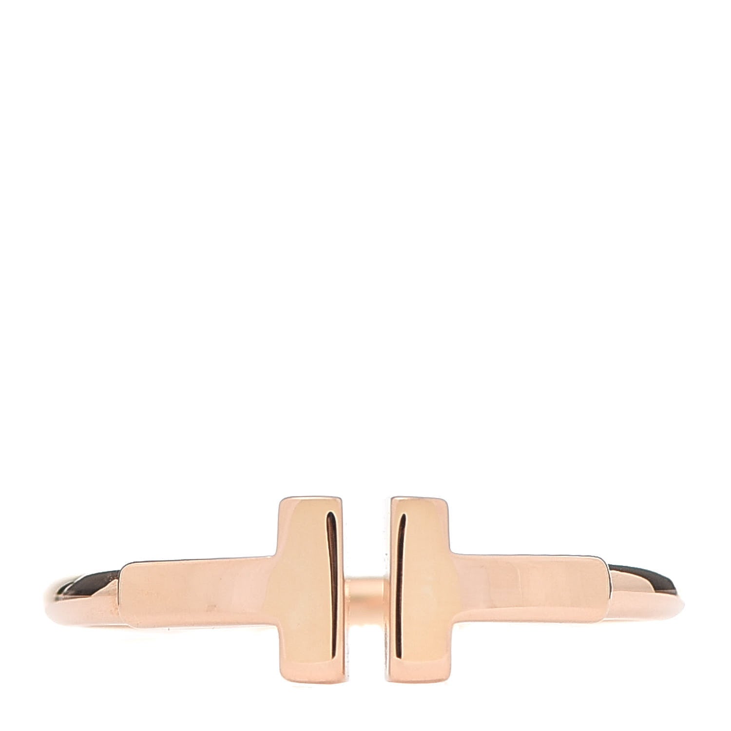 Tiffany 18K Rose Gold T Wire Ring 51 5.75 1 of 5