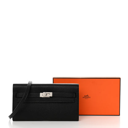 Hermes Chevre Mysore Kelly Wallet To Go Black 8 of 8