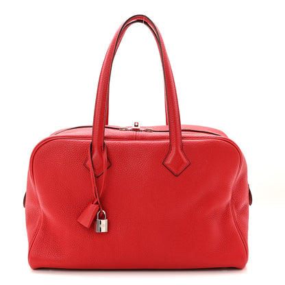 Hermes Taurillon Clemence Victoria II 35 Rouge Casaque 1 of 10