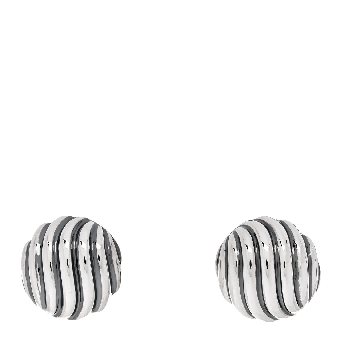 Sterling Silver 14mm Sculpted Cable Stud Earrings