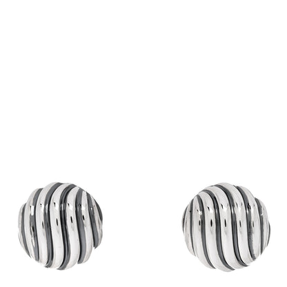David Yurman Sterling Silver 14mm Sculpted Cable Stud Earrings 1 of 4