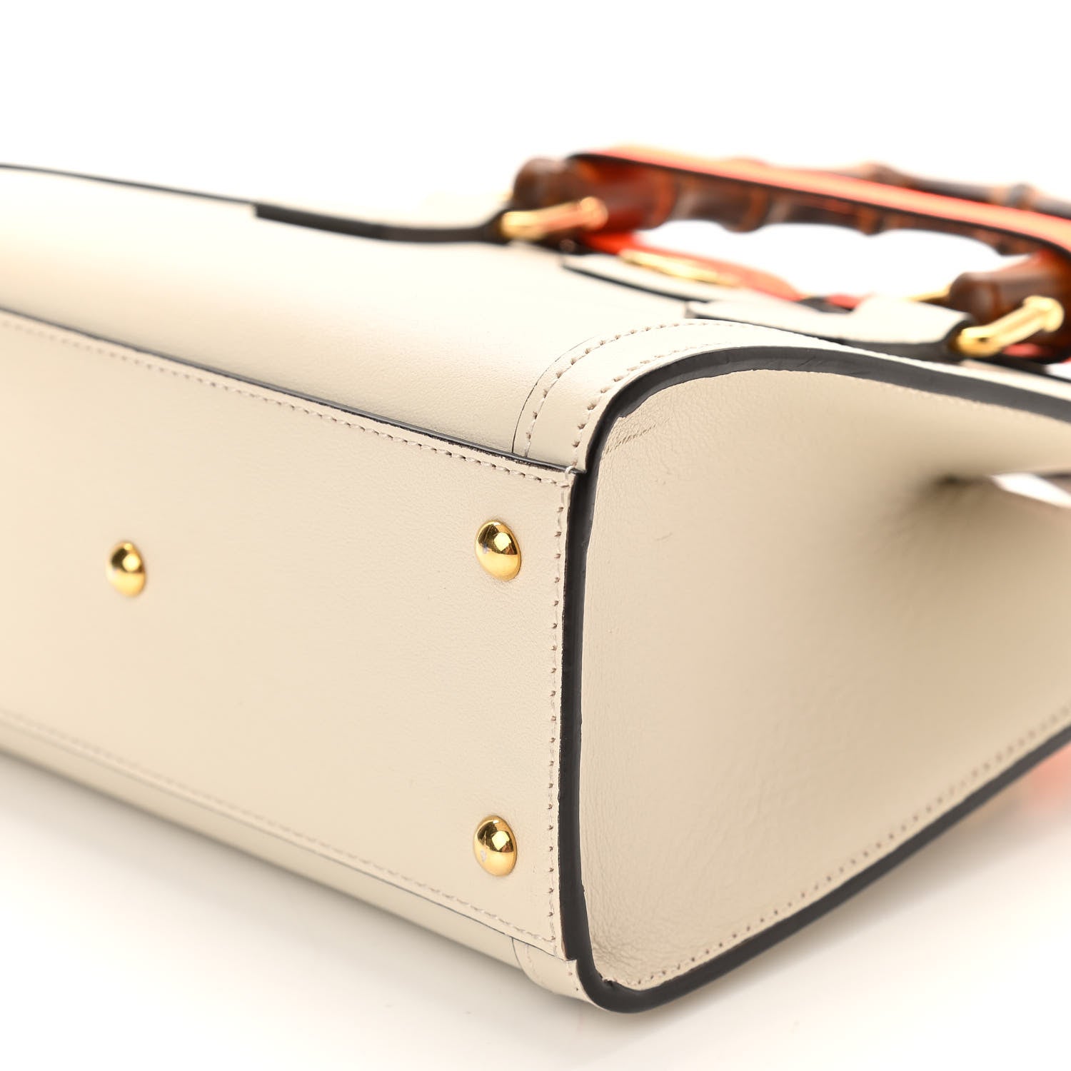 Gucci Wonka Grain Calfskin Mini Diana Tote Bag Mystic White Orange Fluo 10 of 11