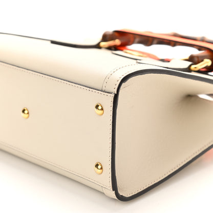 Gucci Wonka Grain Calfskin Mini Diana Tote Bag Mystic White Orange Fluo 10 of 11