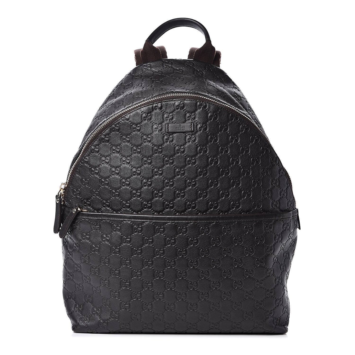 Gucci Guccissima Medium Classic Backpack Dark Brown 1 of 11