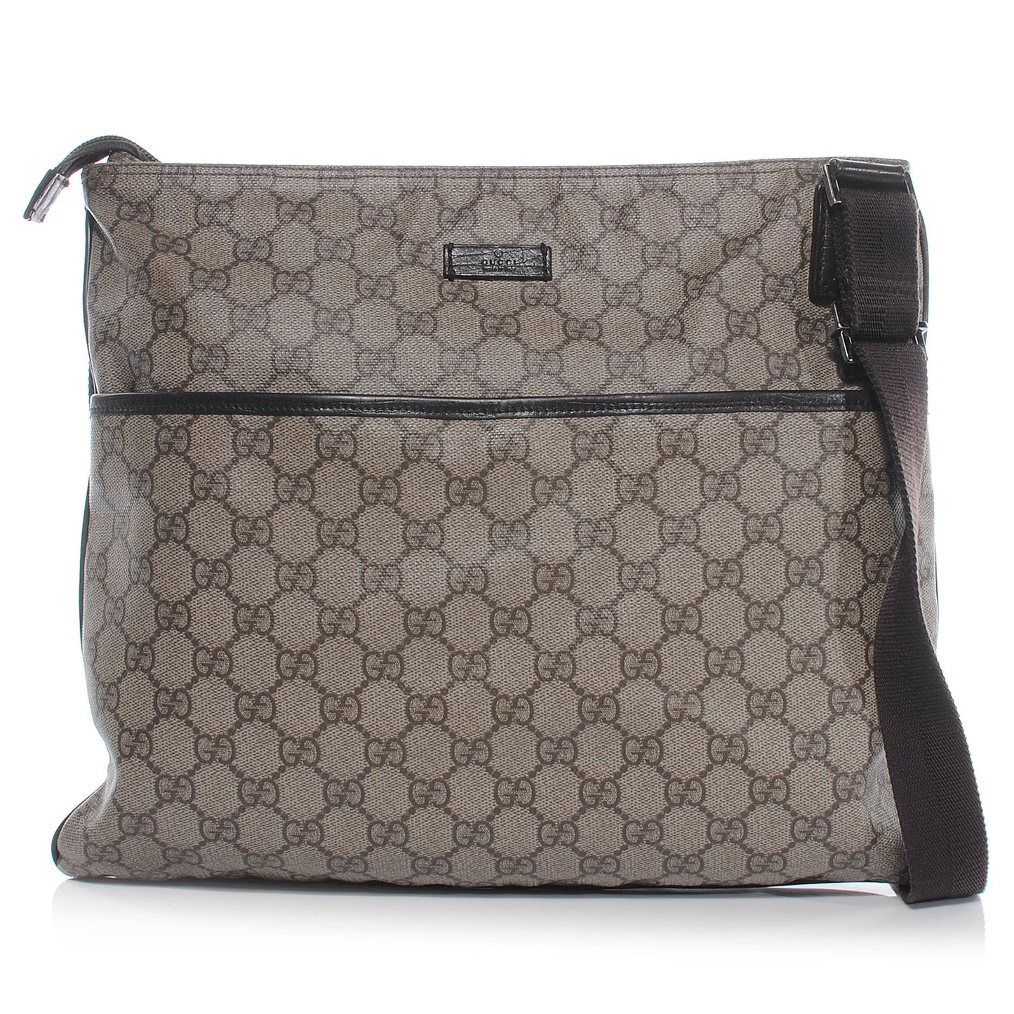 GG Plus Monogram Flat Messenger Ebony