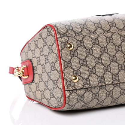 Gucci GG Supreme Monogram Kingsnake Heart Embroidered Small Boston Red 9 of 11