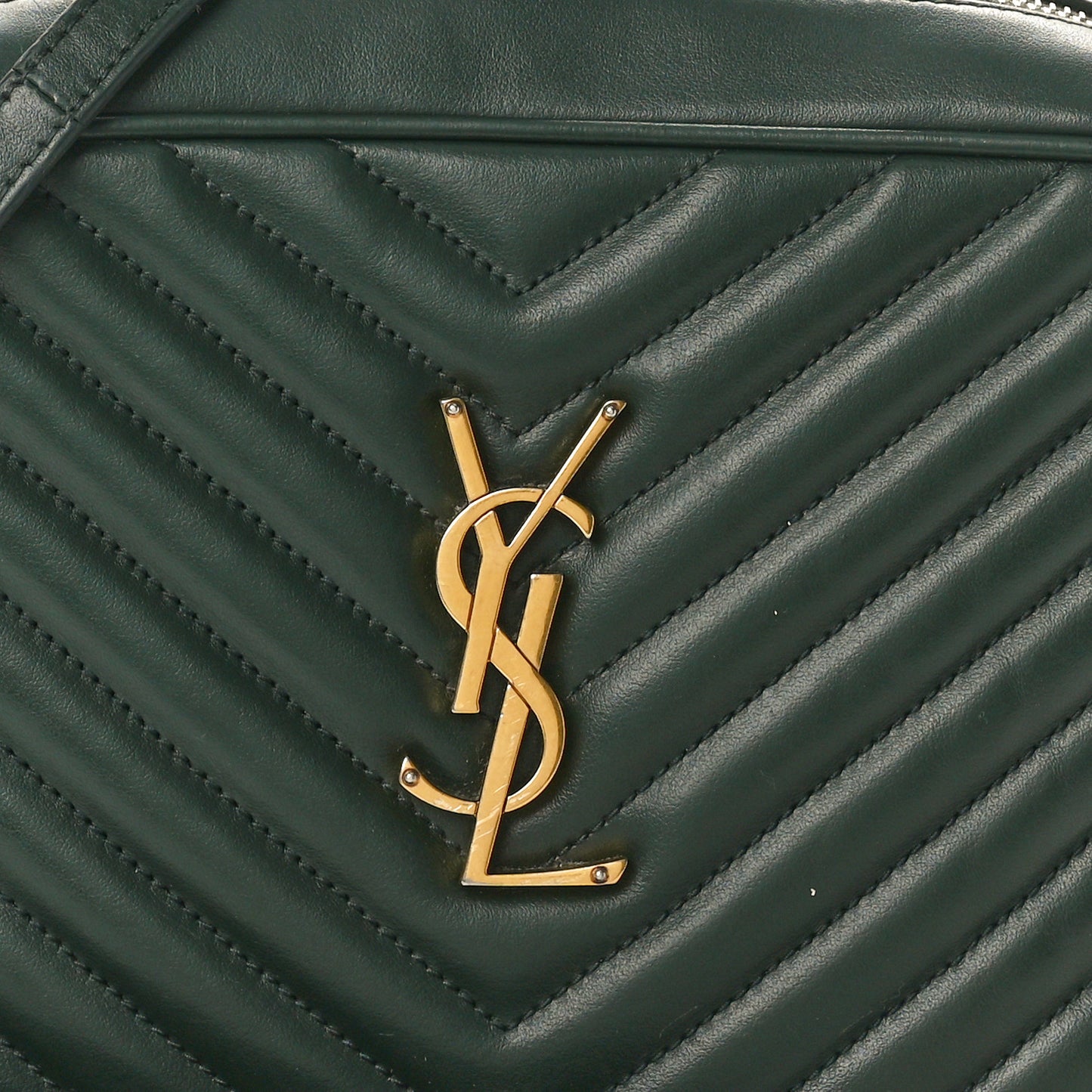Calfskin Matelasse Monogram Lou Camera Bag Vert Fonce