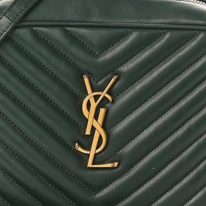 Saint Laurent Calfskin Matelasse Monogram Lou Camera Bag Vert Fonce 8 of 17