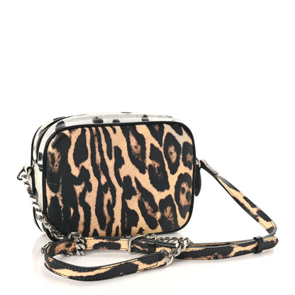 Burberry Calfskin Leopard Print Small Camera Bag Honey Black 3 of 8