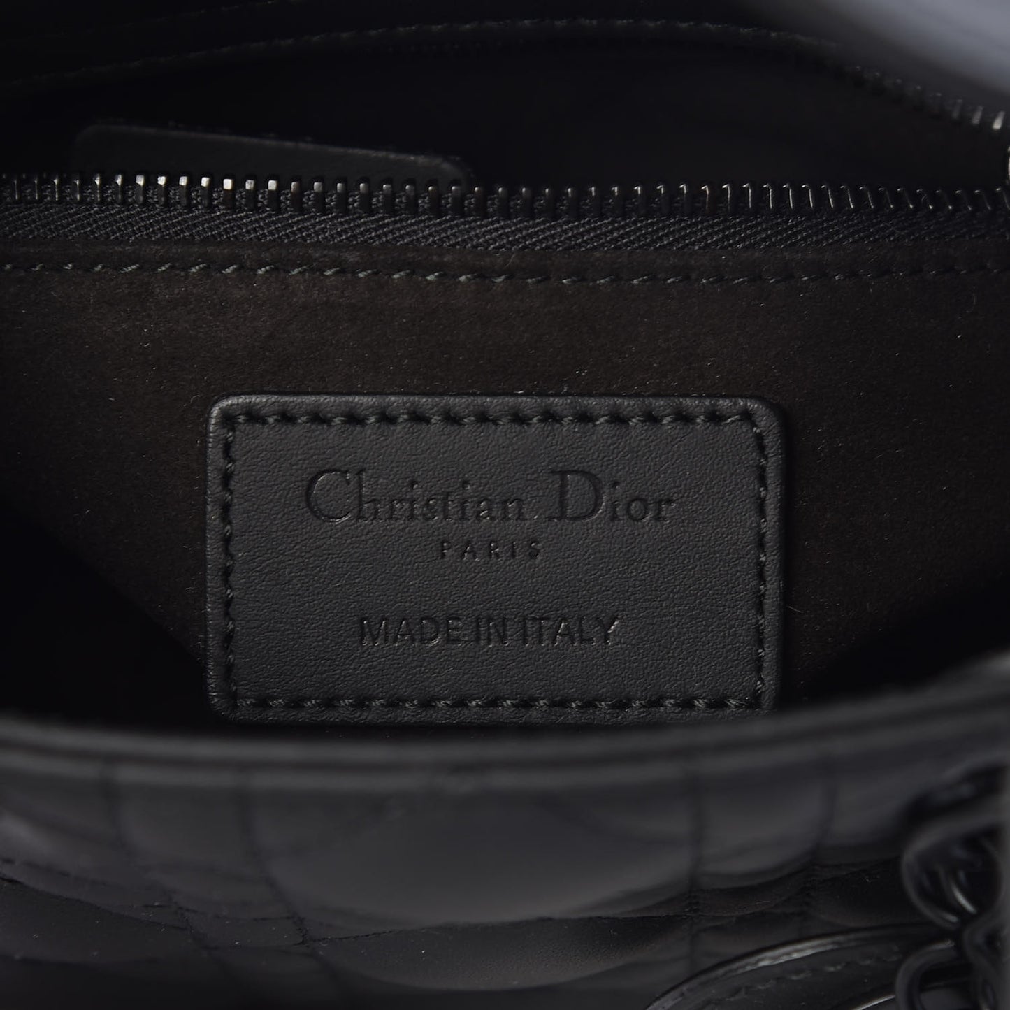 Ultra Matte Calfskin Cannage Mini Lady Dior Black