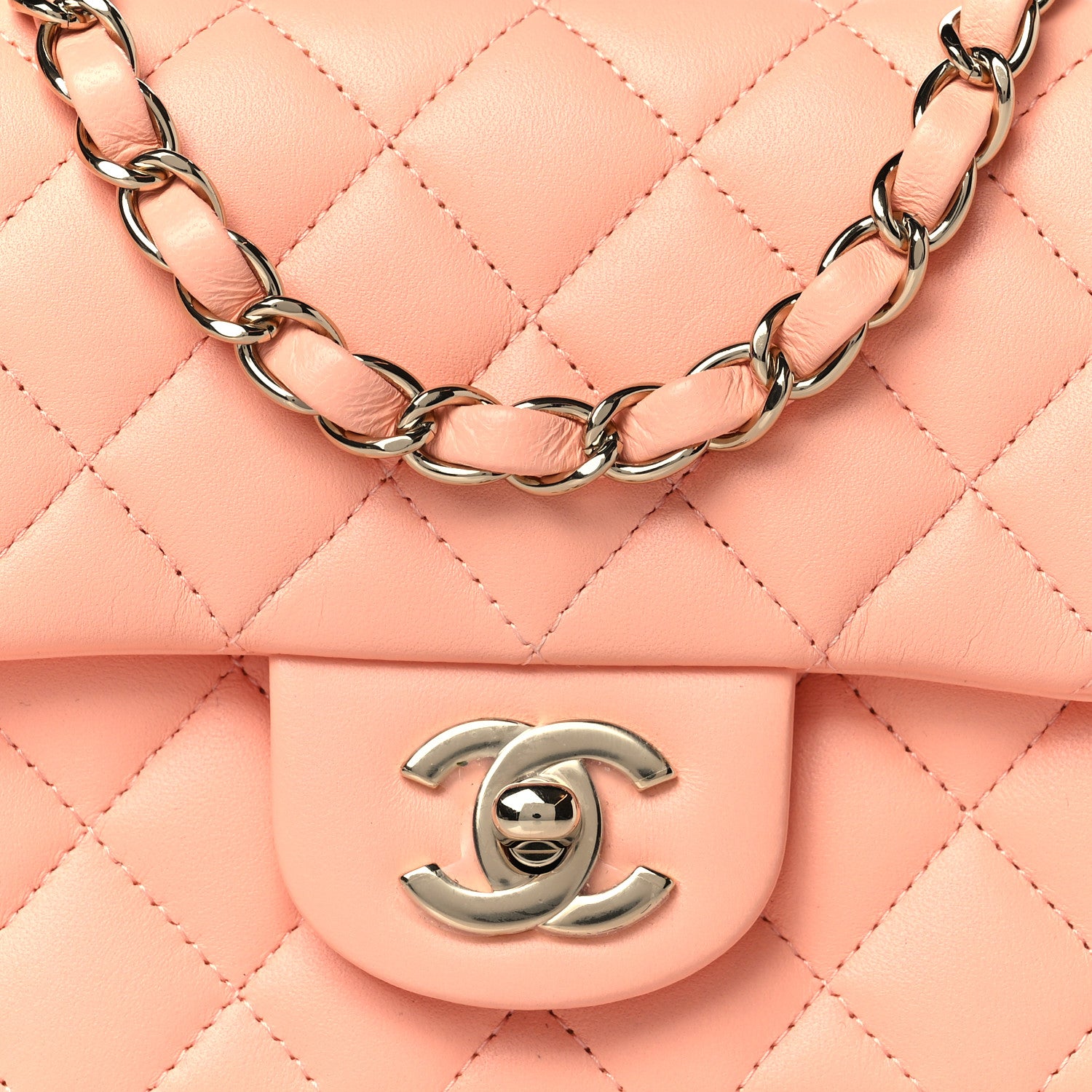 Chanel Lambskin Quilted Mini Square Flap Light Pink 8 of 11
