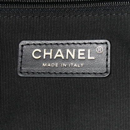 Chanel Nylon Grosgrain Quilted Lifestyle Shopping Tote Black 6 of 12