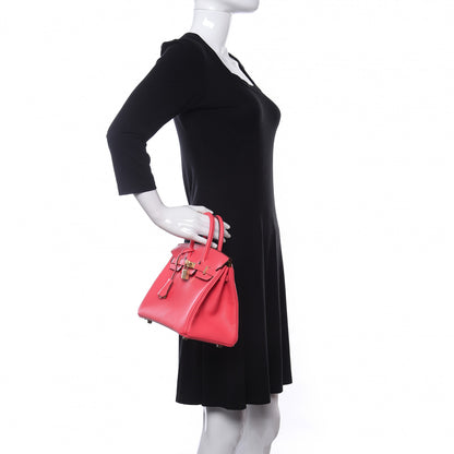 Hermes Chevre Mysore Horseshoe Birkin 25 Rose Azalee Lime 2 of 11