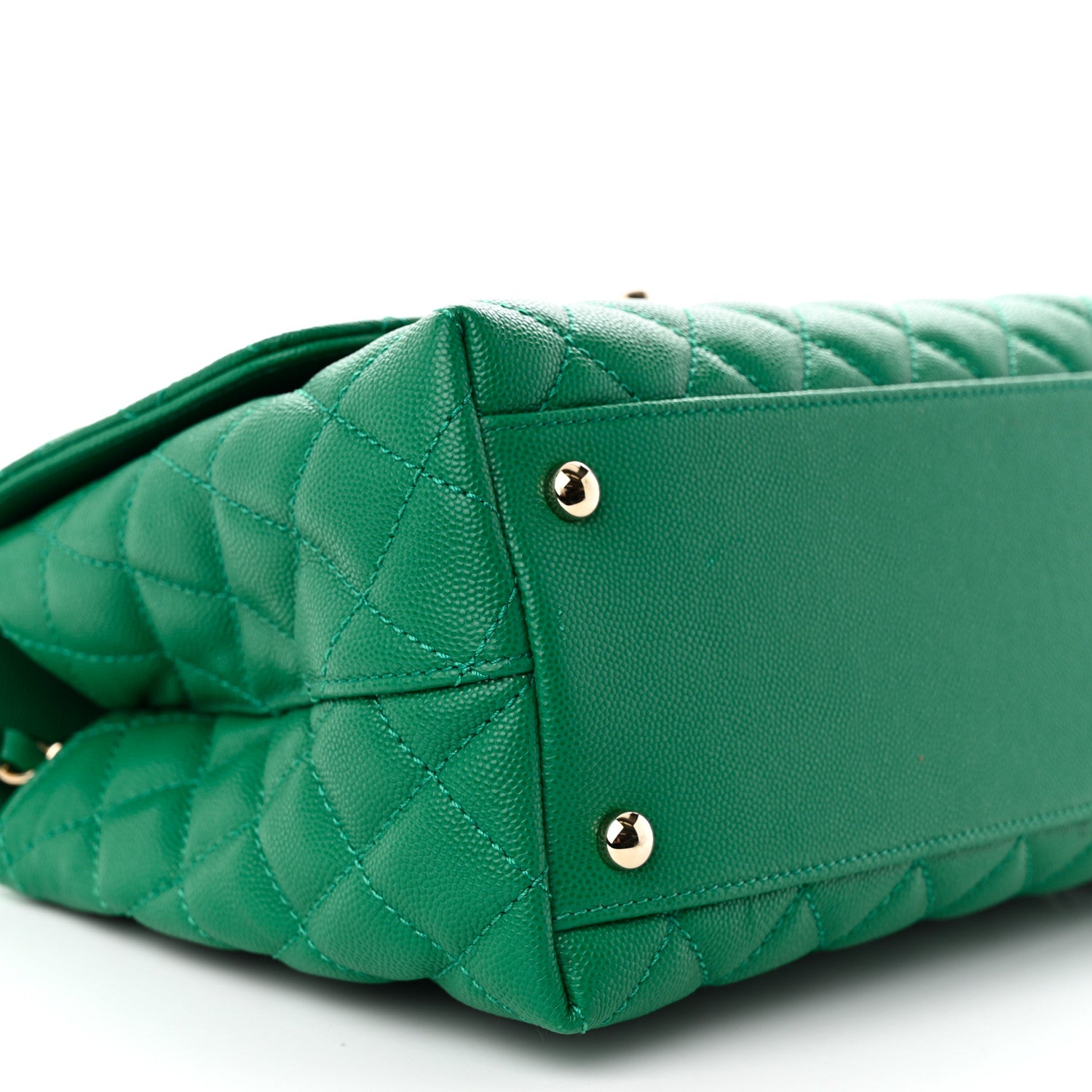 Chanel Caviar Quilted Small Coco Handle Flap Green 9 of 11