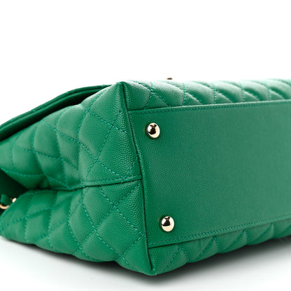 Chanel Caviar Quilted Small Coco Handle Flap Green 9 of 11
