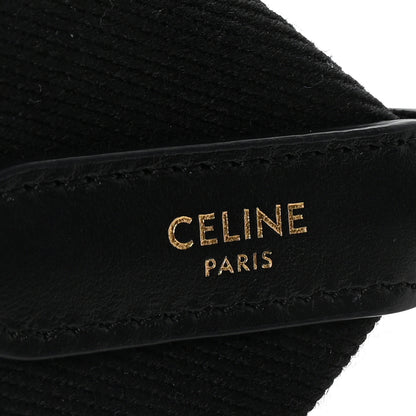 Celine Jacquard Wool Logo Short Strap Black Beige 4 of 5