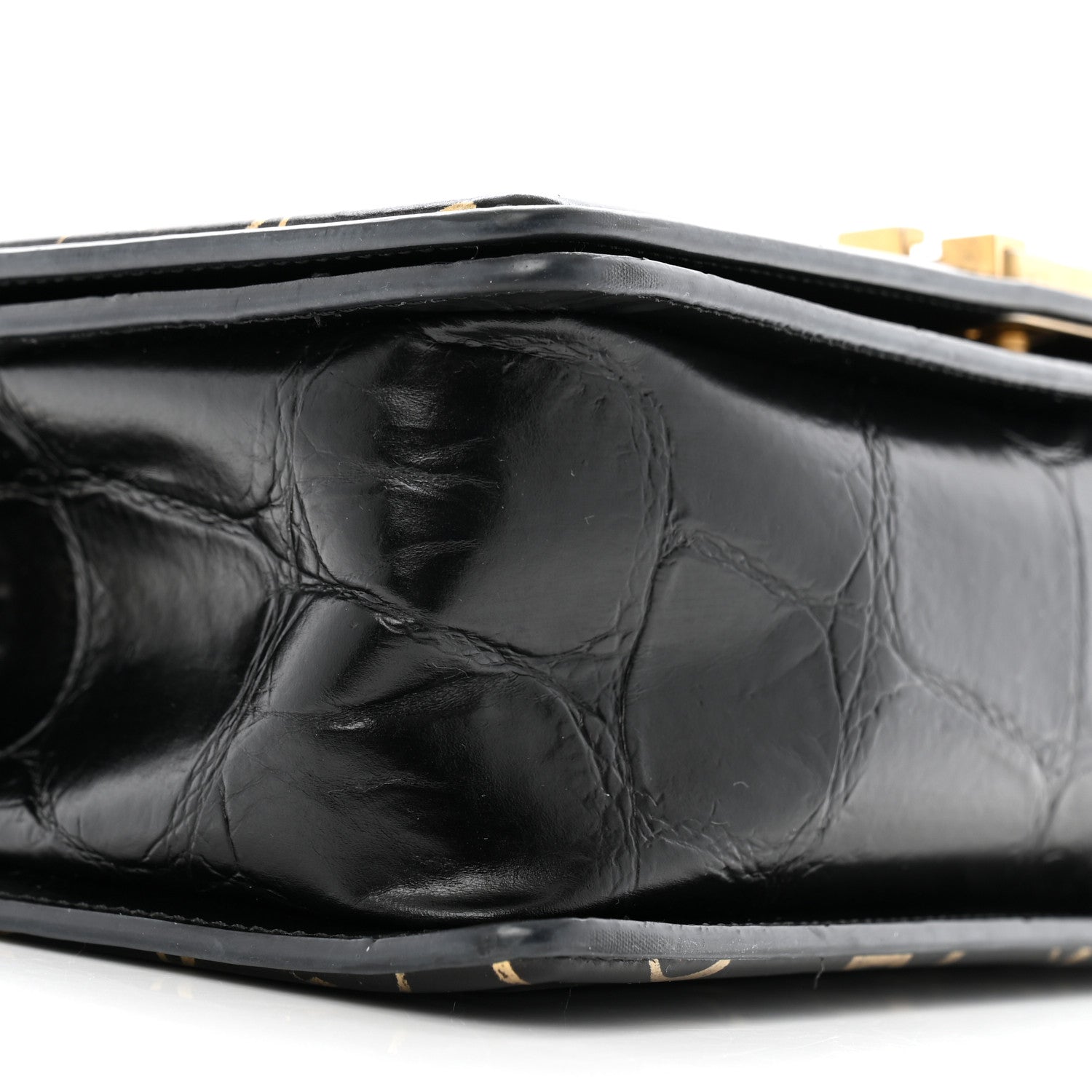 Chanel Calfskin Crocodile Embossed Graffiti Cocodile Medium Boy Flap Black 9 of 15