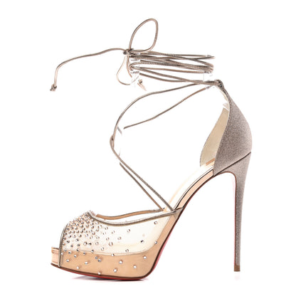 Christian Louboutin Rete Mini Glitter Maia Labella Alta 120 Peep Toe 35.5 Courtisane 1 of 10
