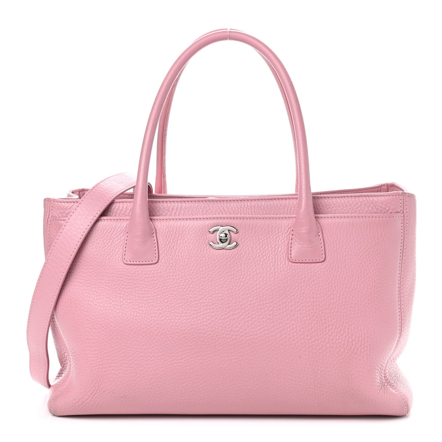 Calfskin Cerf Shopper Tote Pink