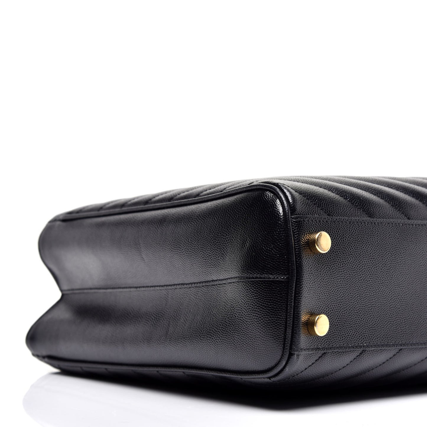 Grain De Poudre Matelasse Chevron Monogram Shopping Bag Black