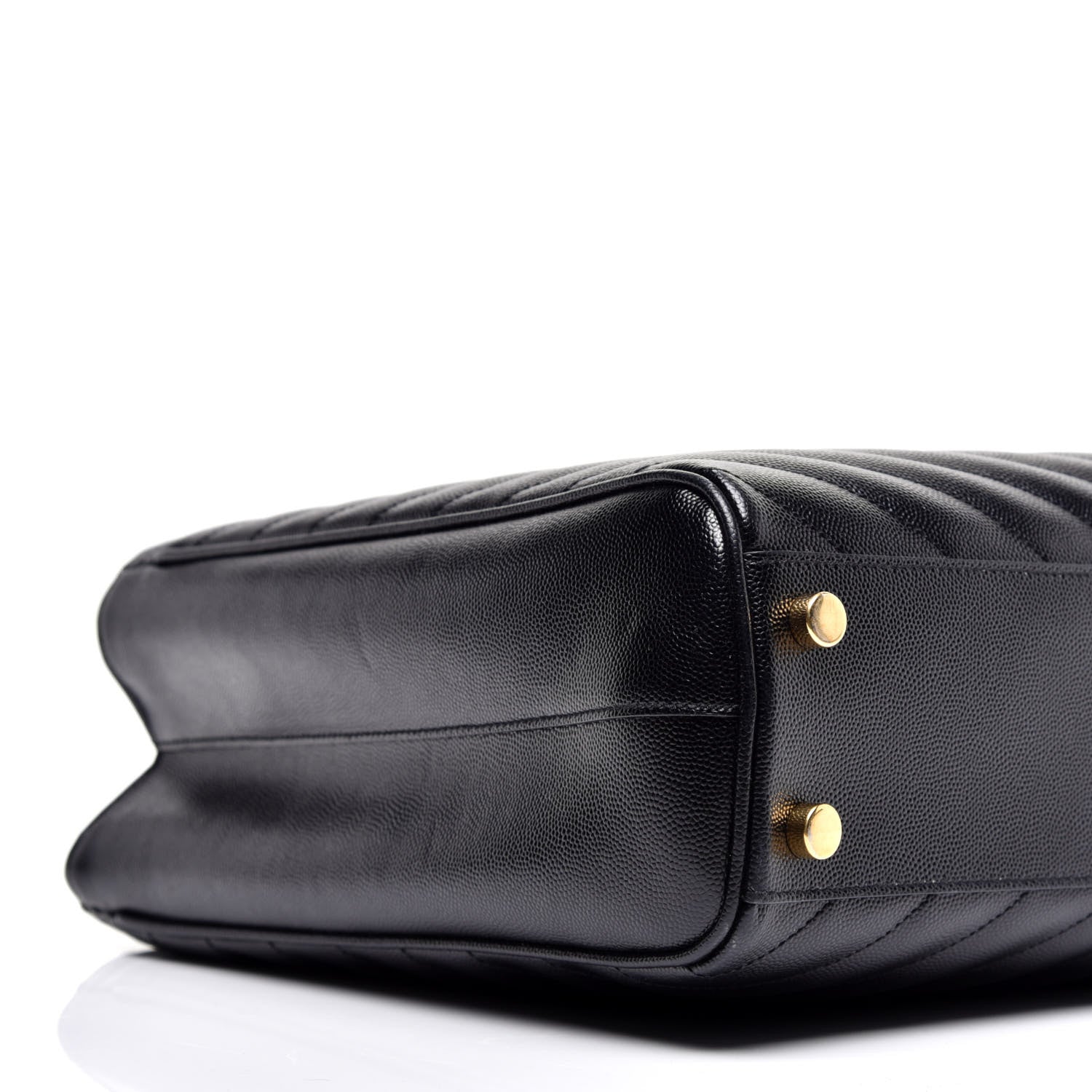Saint Laurent Grain De Poudre Matelasse Chevron Monogram Shopping Bag Black 8 of 9
