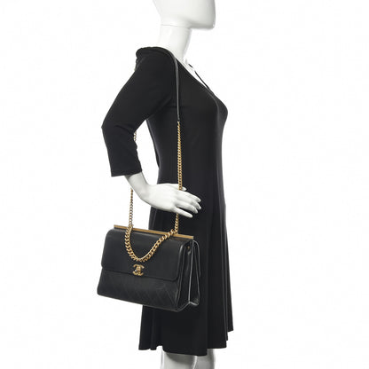 Chanel Goatskin Stitched Flap Black 2 of 18