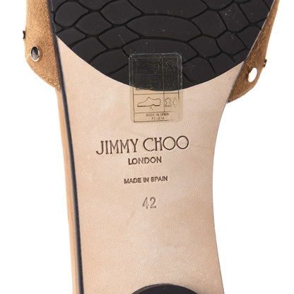 Jimmy Choo Suede Nanda Studded Flat Slide Sandals 42 Brown 9 of 9
