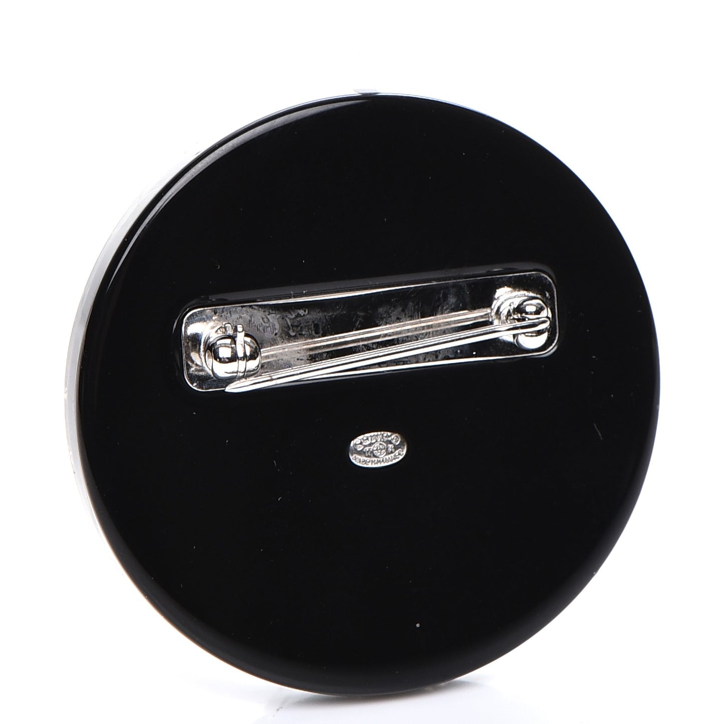 Glittered Resin Strass Brooch Black Pink
