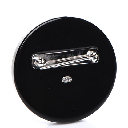 Chanel Glittered Resin Strass Brooch Black Pink 3 of 5