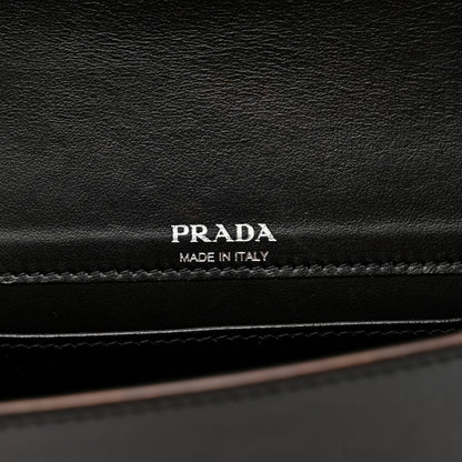 Prada Nylon Metallic Calfskin Mini Crossbody Bag Black 7 of 14