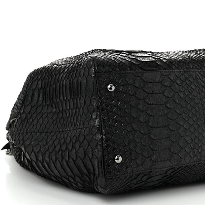 Chanel Snakeskin Accordion Tote Black 9 of 10