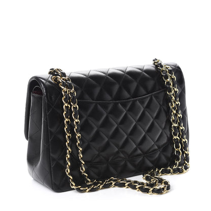 Chanel Lambskin Quilted Jumbo Double Flap Black 3 of 14