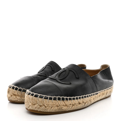 Chanel Lambskin CC Espadrilles 37 Black 4 of 11