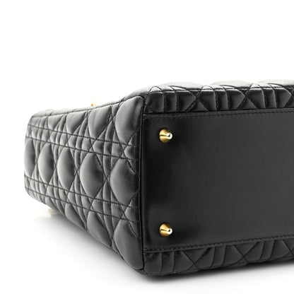 Christian Dior Lambskin Cannage Medium Lady Dior Black 9 of 10