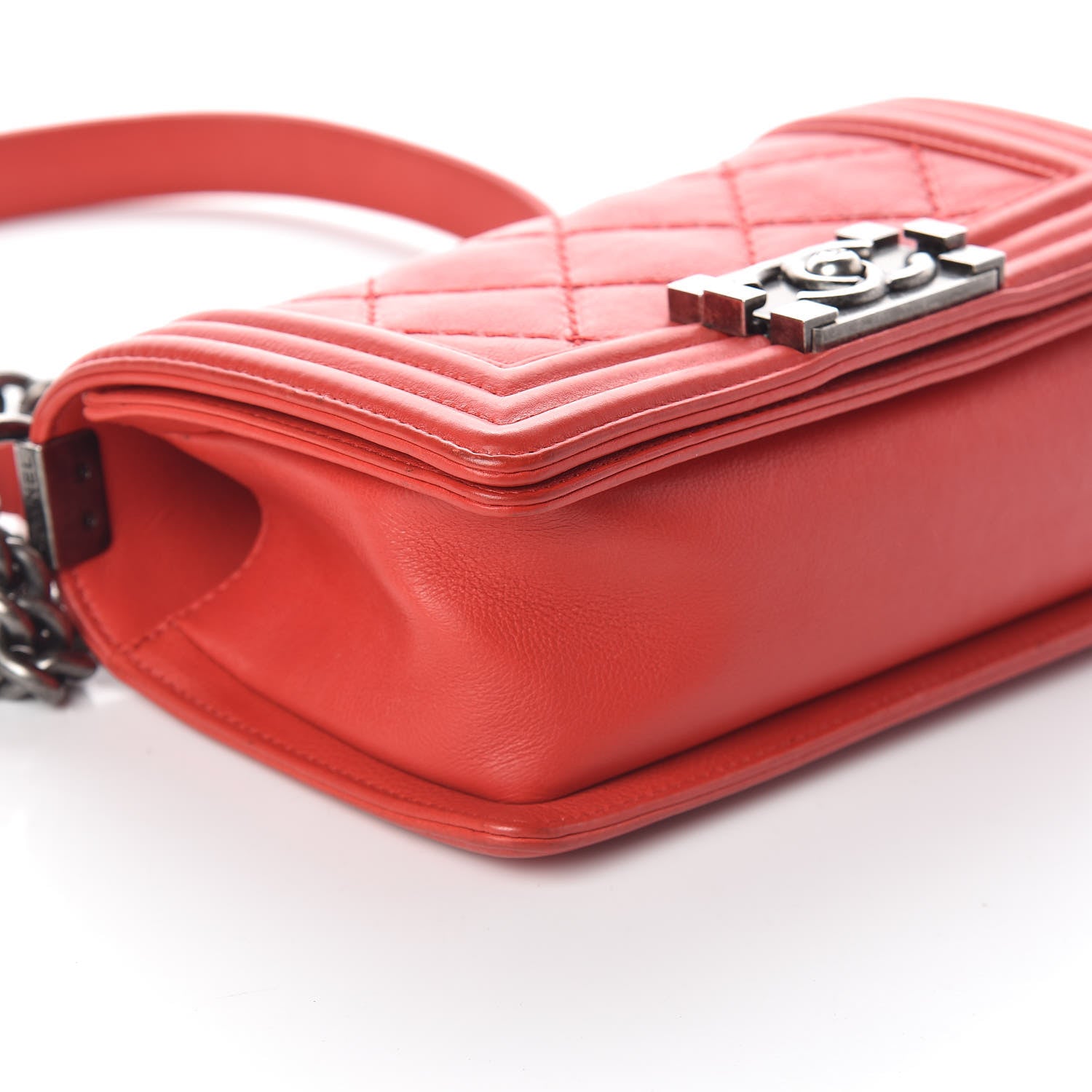 Chanel Calfskin Double Stitch Small Boy Flap Red 9 of 10