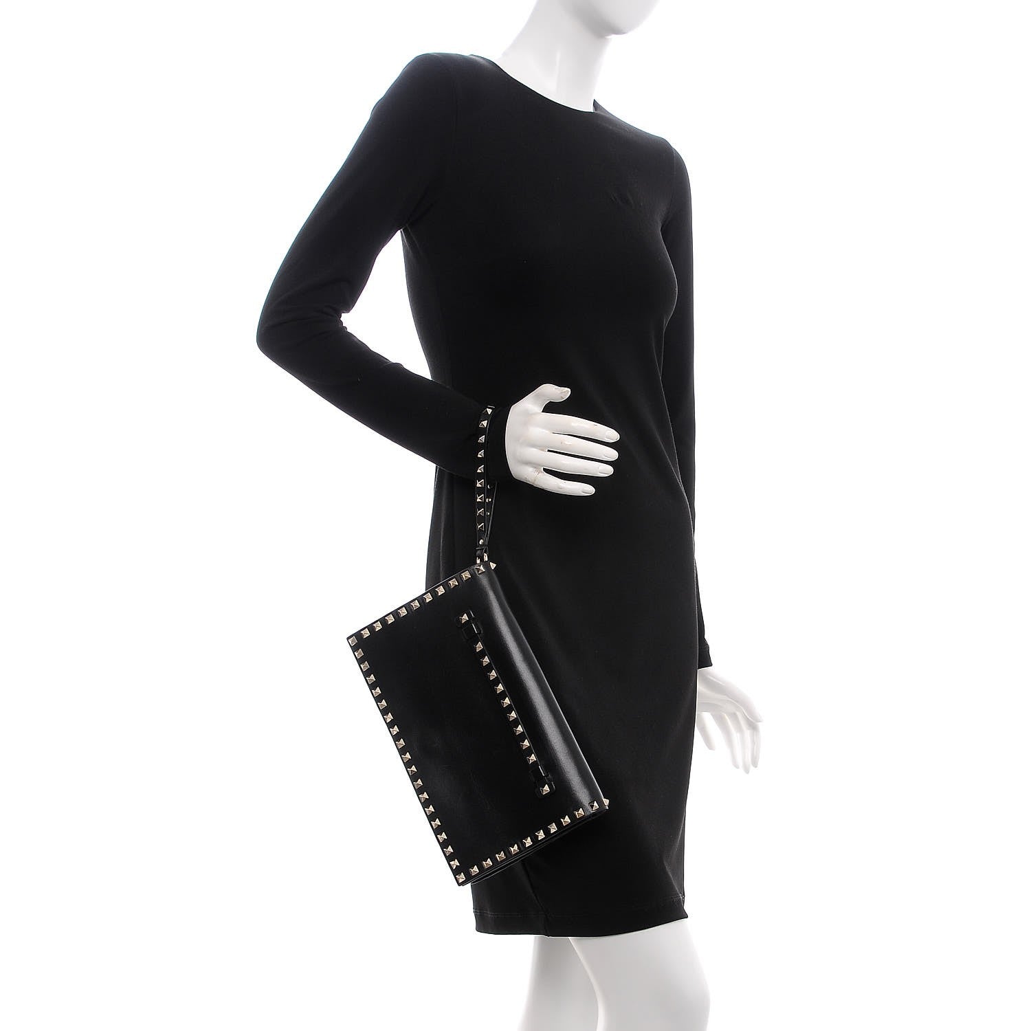 Valentino Garavani Nappa Rockstud Wristlet Clutch Black 2 of 7