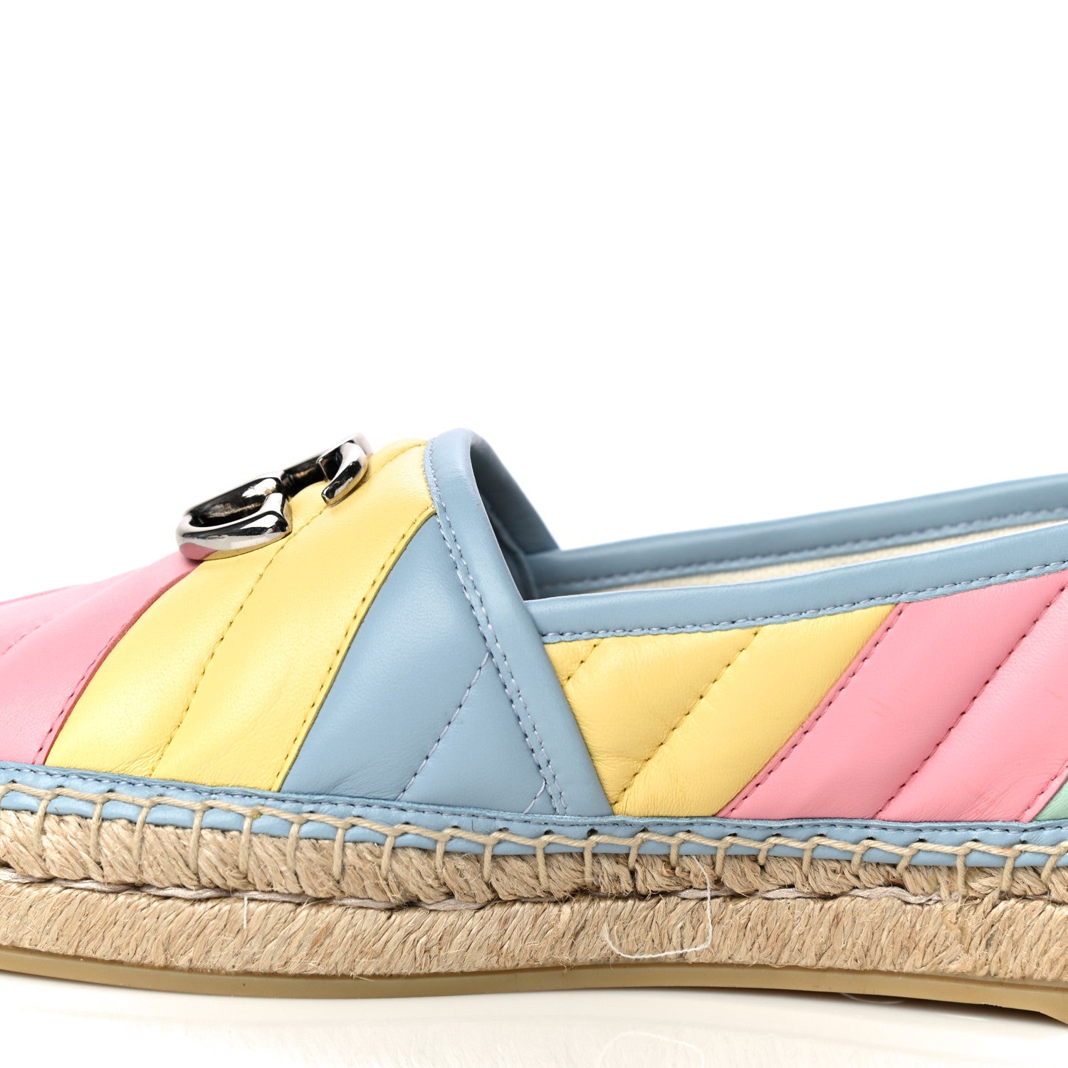 Gucci Nappa Matelasse Diagonal GG Marmont Espadrilles 37.5 Multicolor Pastel 14 of 15