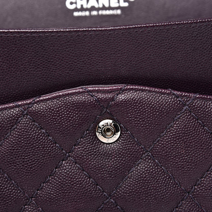 Chanel Caviar Quilted Jumbo Double Flap Dark Purple 14 of 17