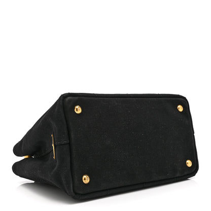 Prada Canapa Small Logo Tote Black Talco 4 of 15