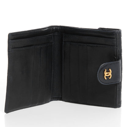 Chanel Calfskin Diamond Stitched Compact Wallet Black 5 of 8