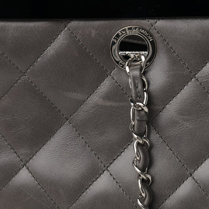 Chanel Glazed Calfskin Quilted Large CC Delivery Tote Grey 12 of 15