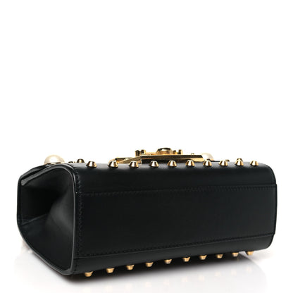 Gucci Calfskin Studded Small Padlock Shoulder Bag Black 3 of 9