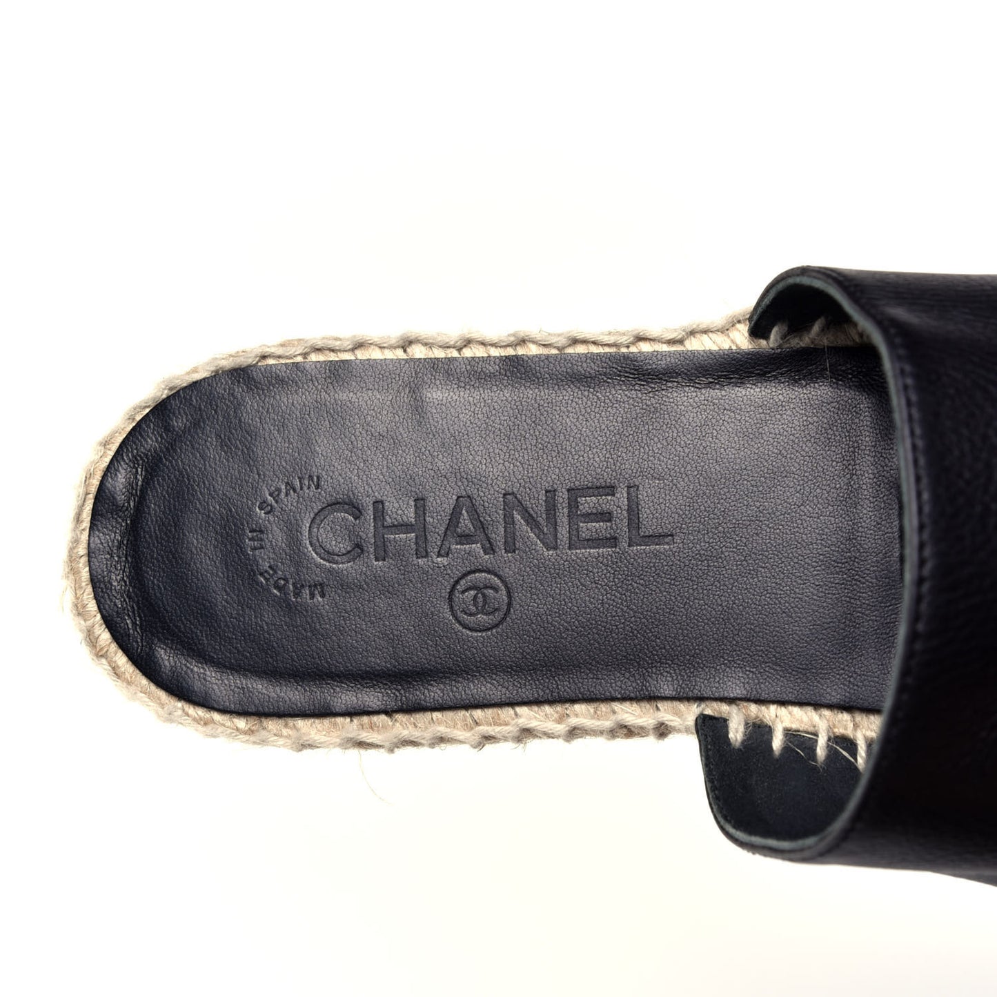 Calfskin CC Espadrille Mules 40 Black